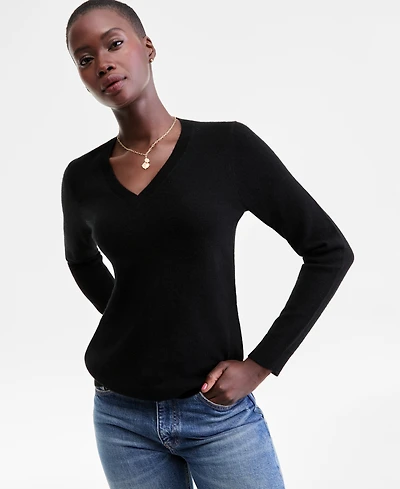 Charter Club 100% Cashmere Women's V-Neck Long-Sleeve Sweater, Macy's Exclusive
