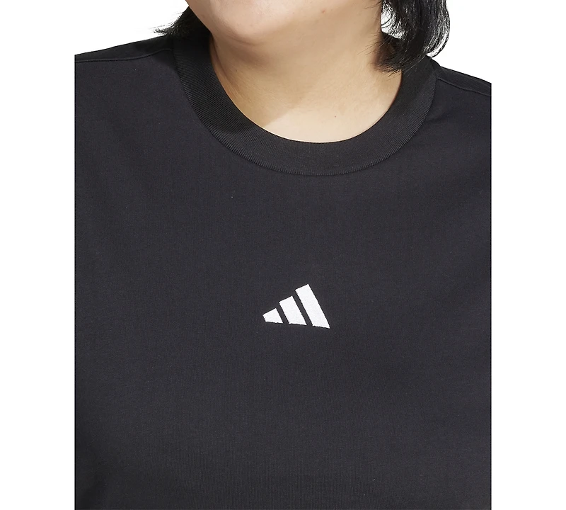 adidas Plus Essentials Cotton Crewneck Short-Sleeve Logo T-Shirt