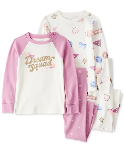 Carter's Toddler Girls Cotton Dream Squad Pajamas, 4 Piece Set