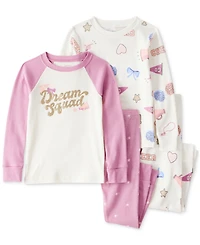 Carter's Toddler Girls Cotton Dream Squad Pajamas, 4 Piece Set