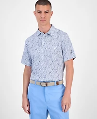 Pga Tour Men's Micro-Floral Polo Shirt