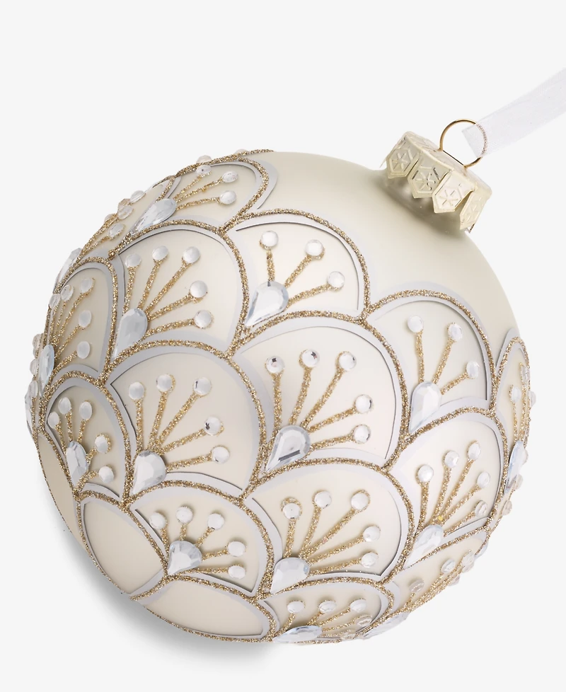 Holiday Lane Gilded Glamour Gold Pattern Ball Ornament, Macy's Exclusive