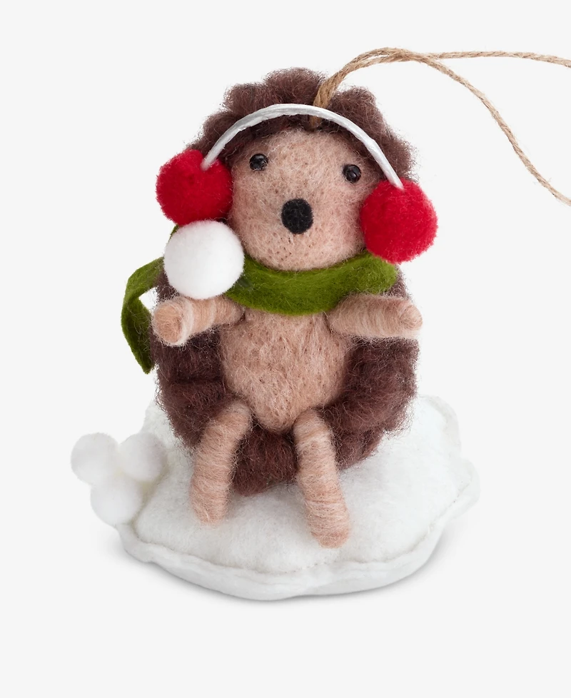 Holiday Lane Tiny Tidings Wool Hedgehog Ornament, Macy's Exclusive