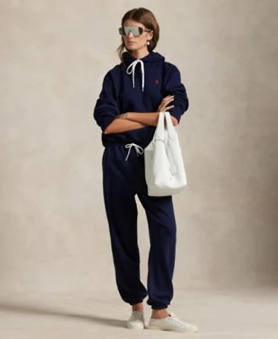 Polo Ralph Lauren Womens Shrunken Fit Fleece Hoodie Sweatshirt Drawstring Sweatpants