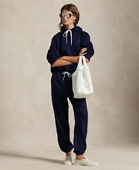 Polo Ralph Lauren Womens Shrunken Fit Fleece Hoodie Sweatshirt Drawstring Sweatpants