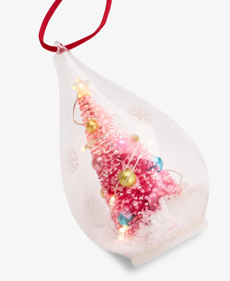 Holiday Lane Merry Magic Pink Tree in Dome Ornament, Macy's Exclusive