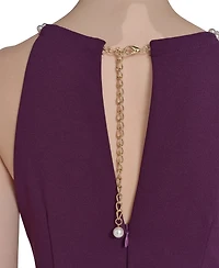 Eliza J Petite Scuba Crepe Halter Side-Tuck Gown