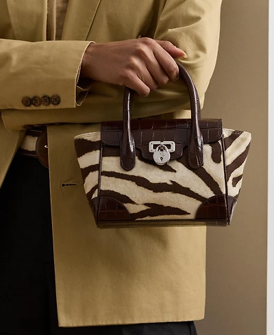 Lauren Ralph Lauren Zebra-Print Canvas Small Tanner Satchel