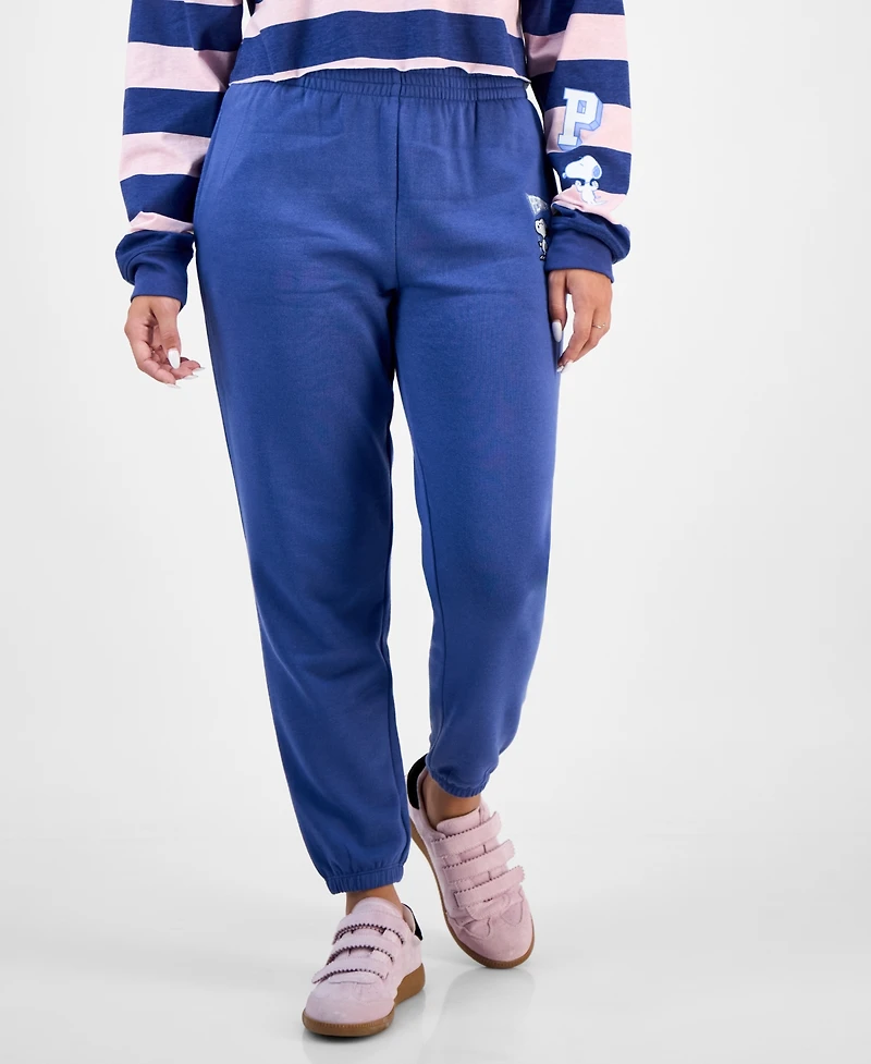 Love Tribe Juniors' Snoopy Pennant Jogger Sweatpants