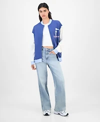 Love Tribe Juniors' Peanuts Fleece Bomber Jacket