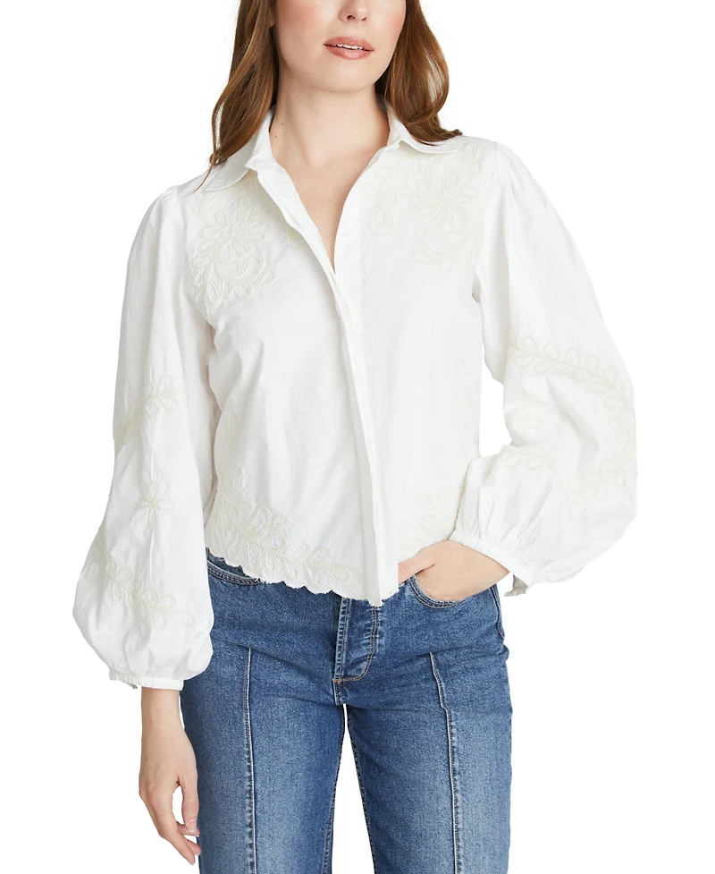 Dritwood Women's Raised Rodeo Cotton Embroidered Blouse