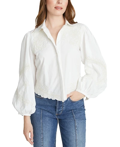 Dritwood Women's Raised Rodeo Cotton Embroidered Blouse