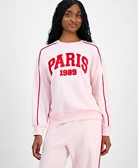 Rebellious One Juniors' Paris Chenille Patch Sweatshirt