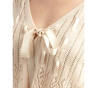 Bcx Juniors' Tied Ribbon Knit Cardigan