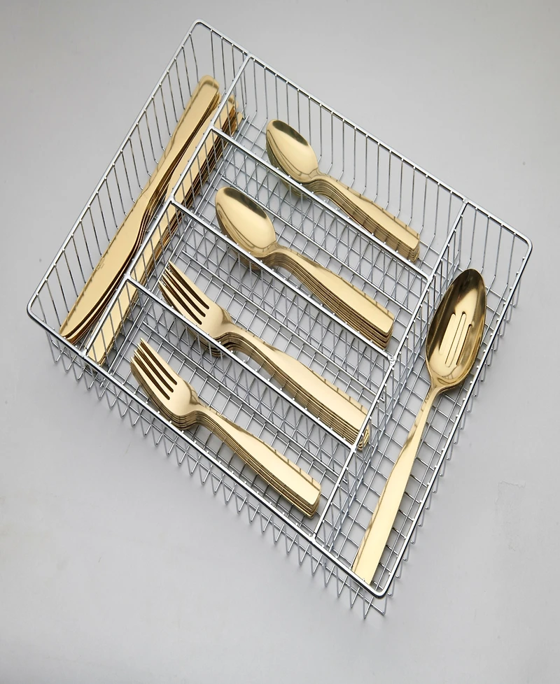 Ornative Kaede 42-Pc. Flatware Set with Wire Caddy, Service for 8