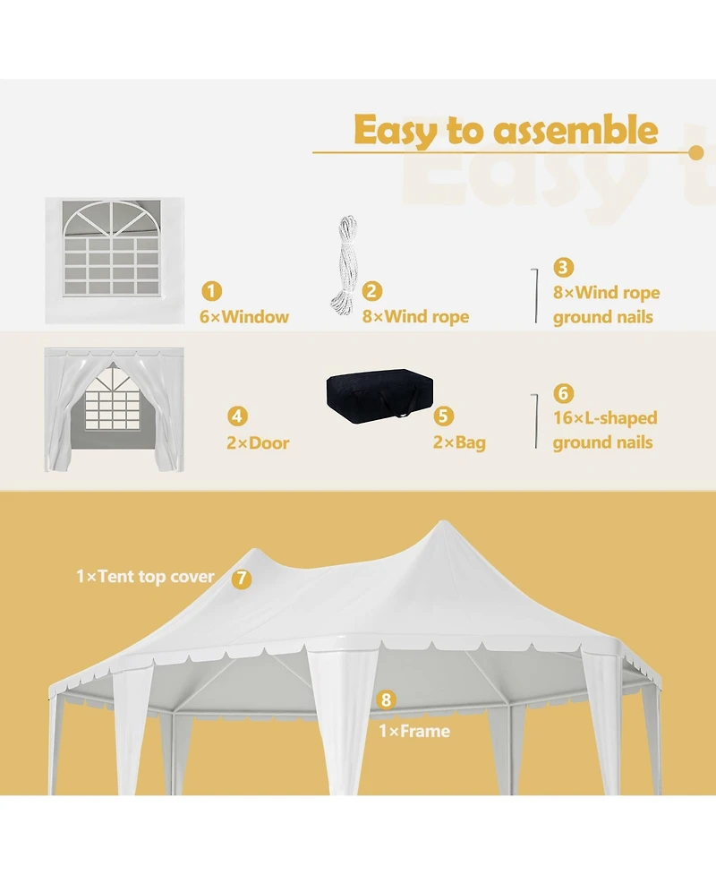 Mondawe 20x15 Ft Heavy Duty Party Tent - White Wedding & Event Shelter