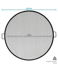 Sunnydaze Decor Outdoor Camping or Backyard Heavy-Duty Steel Round X-Marks Fire Pit Cooking Grilling Grate