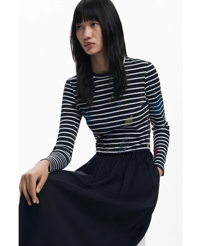 Desigual Women's Striped combined dress