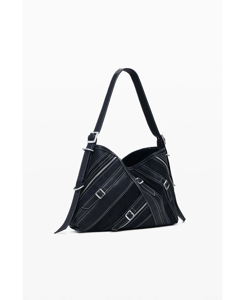 Desigual Women's Medium faux leather bag with buckles