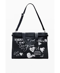 Desigual Women's Large faux leather shopper bag with letters