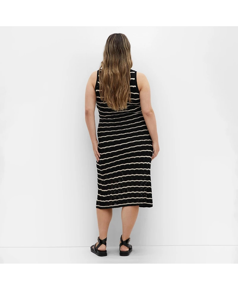 City Chic Women's Crochet Stripe Dress