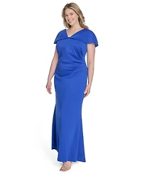 Jessica Howard Plus Cape-Sleeve Scuba Gown