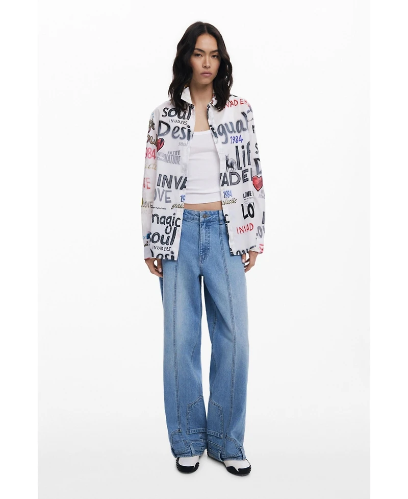 Desigual Women's Cotton shirt with letters