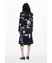 Desigual Women's Midi skirt with newspaper pleats