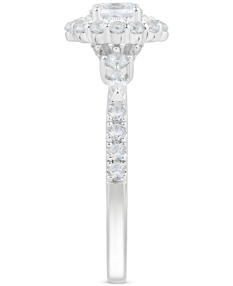 Diamond Ova Halo Engagement Ring (3/4 ct. t.w.) in 14k White Gold