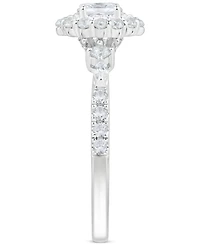 Diamond Ova Halo Engagement Ring (3/4 ct. t.w.) in 14k White Gold