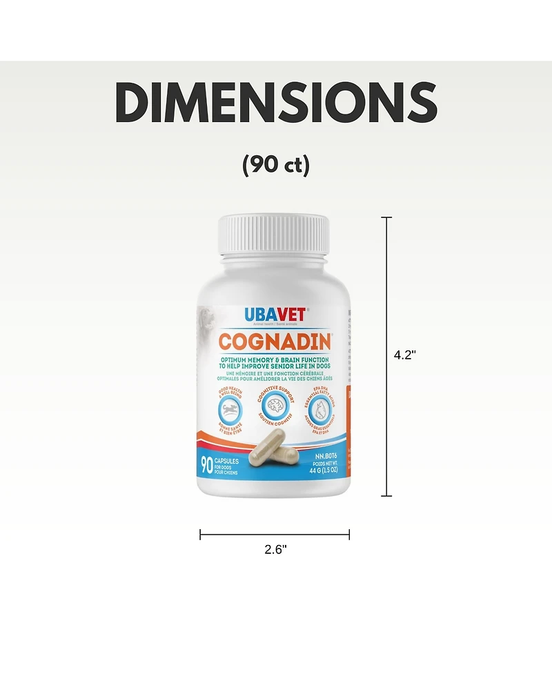 Ubavet Cognadin Memory & Brain Support for Senior Dogs – (90 ct)