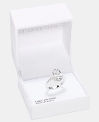 Charter Club Cubic Zirconia Oval Halo Ring, Macy's Exclusive