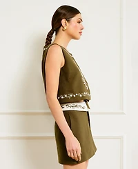 Line & Dot Women's Brea Embroidered Sleeveless Top
