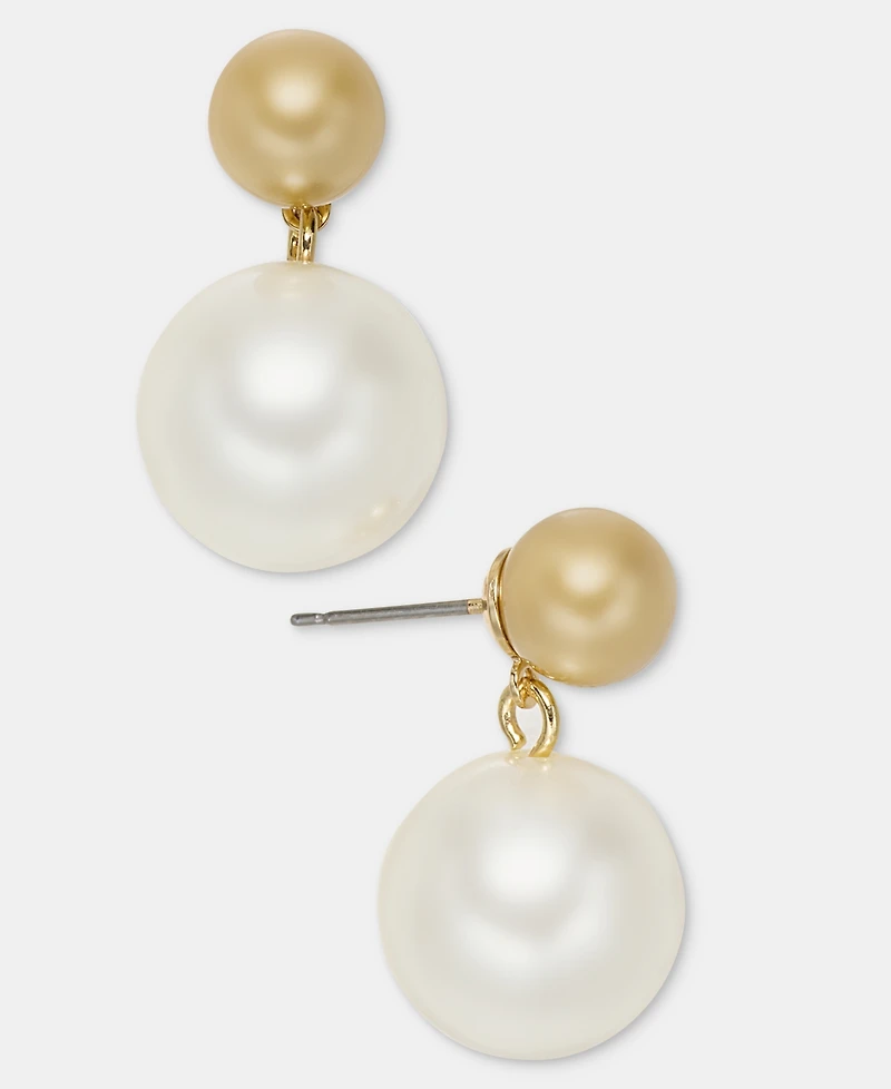 Bead & Imitation Pearl Drop Earrings