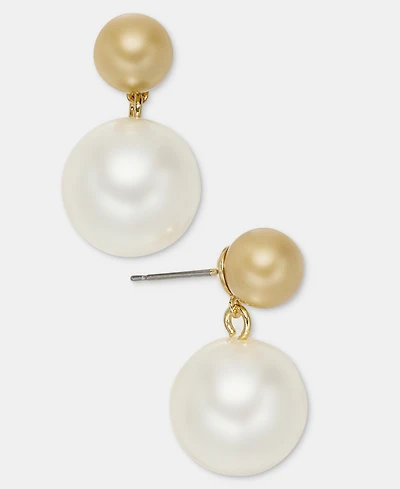 Bead & Imitation Pearl Drop Earrings