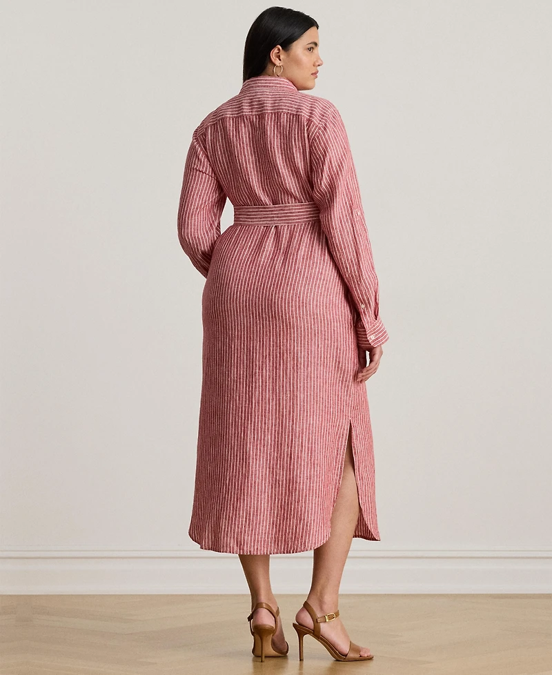 Lauren Ralph Plus Linen Shirtdress