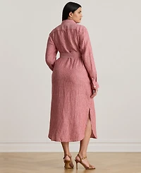 Lauren Ralph Plus Linen Shirtdress