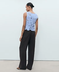 Mango Women's Flowers Crochet Top