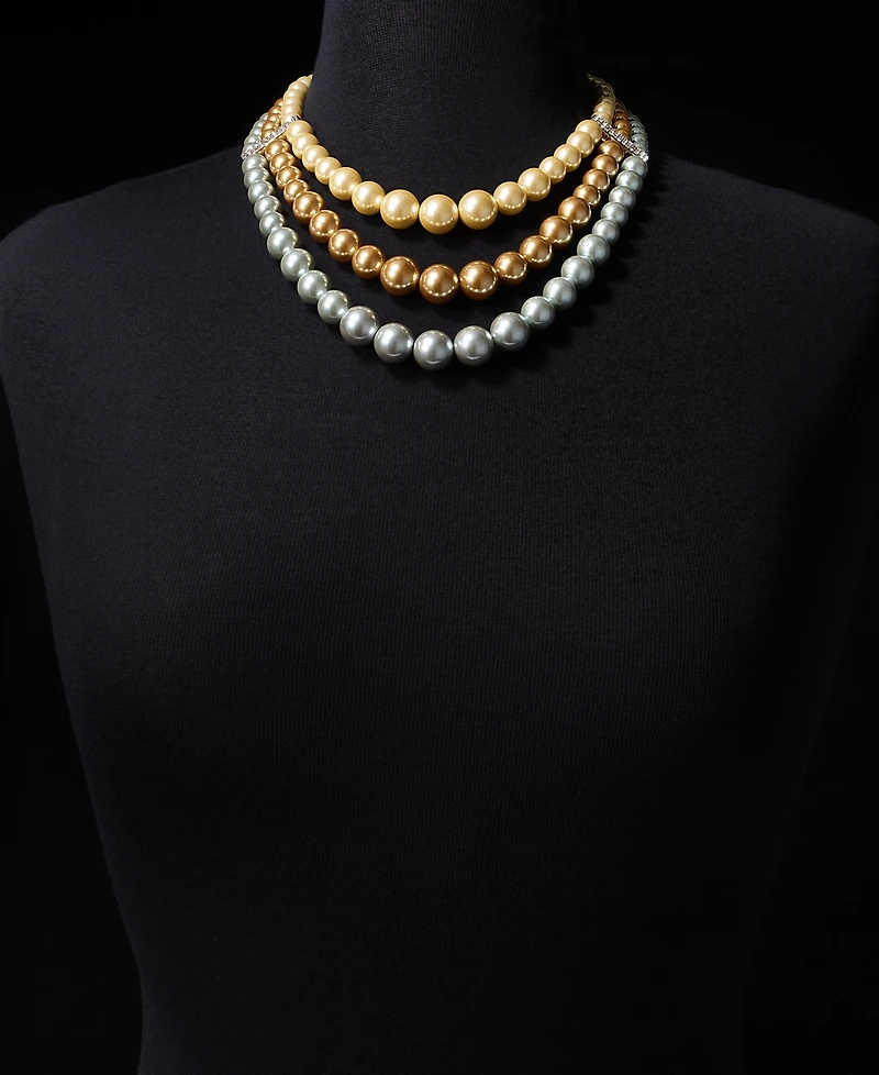 Charter Club Three-Row Statement Necklace, Macy's Exclusive