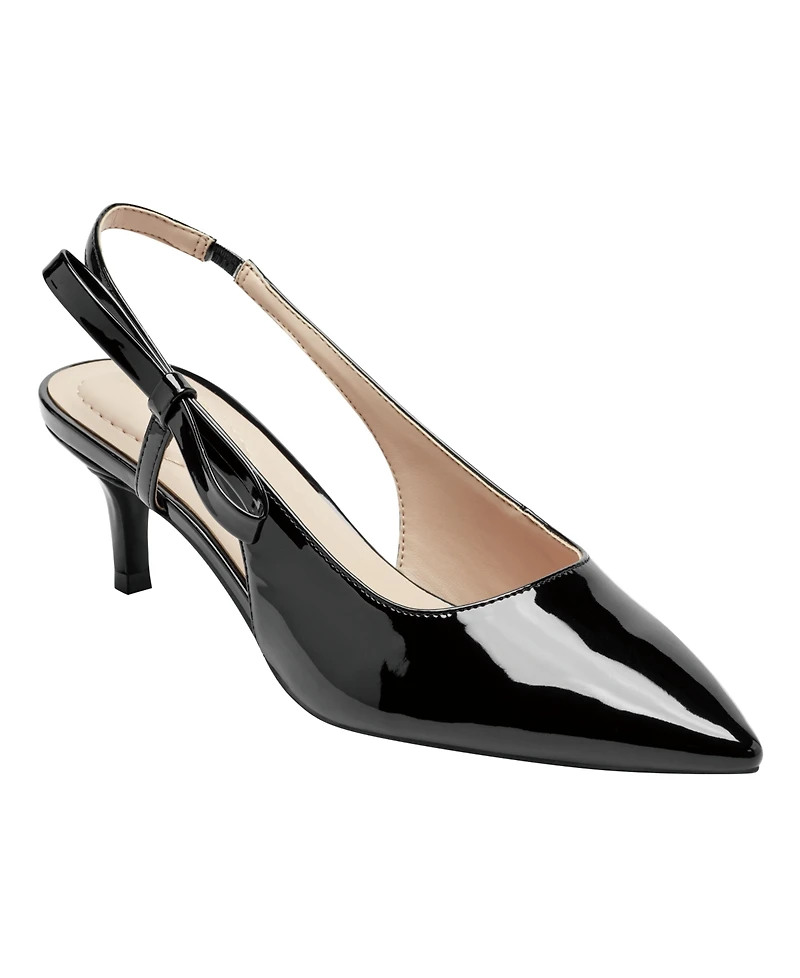 Bandolino Women's Alilac Bow Slingback Kitten Heel Pumps