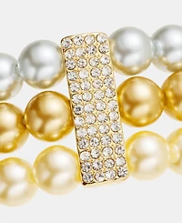 Charter Club Three-Row Stretch Bracelet, Macy's Exclusive