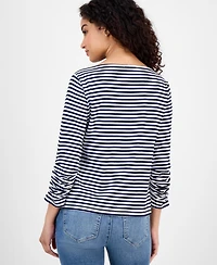 Nautica Jeans Women's Striped Boat-Neck Top