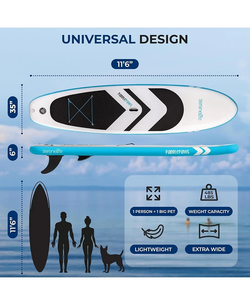 Free-Flow Welded Inflatable Stand-Up Paddle-Board with Double-Action Hand Pump, 3-Shaft Aluminum Paddle, Leash, Fin, Repair Kit and Backpack (Black)