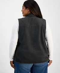 Style & Co Plus Solid Polar Fleece Vest, Exclusively at Macy's