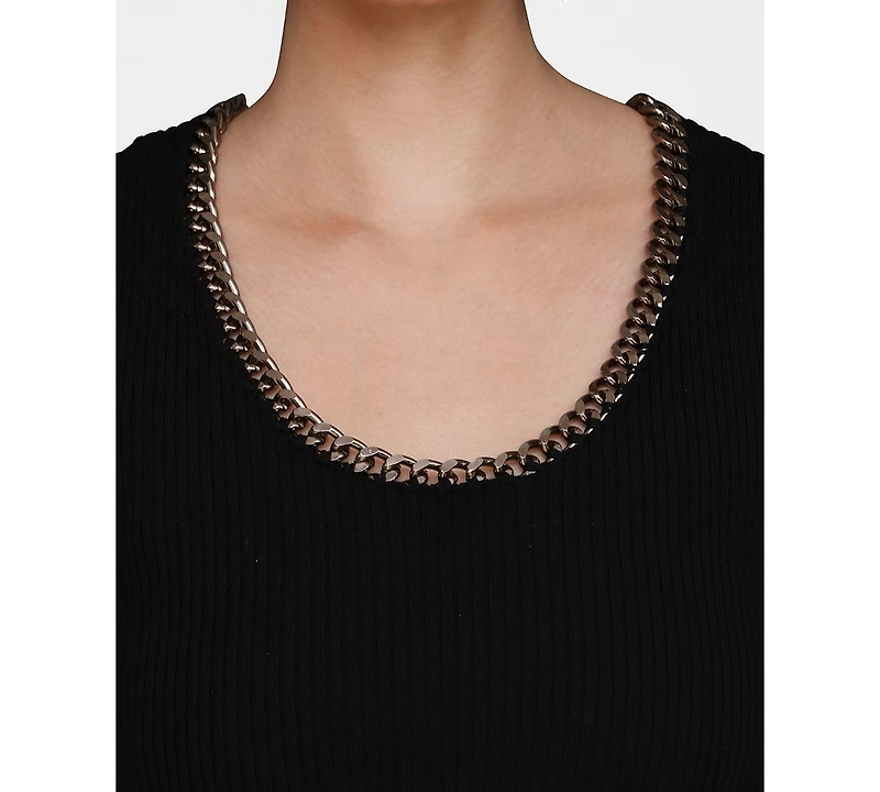 Avec Les Filles Women's Chain-Trim Ribbed Knit Tank Top