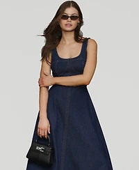 Avec Les Filles Women's Bustier Circle-Skirt Midi Dress