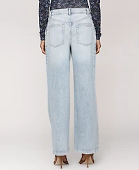 Avec Les Filles Women's Pleat-Front Wide-Leg Jeans