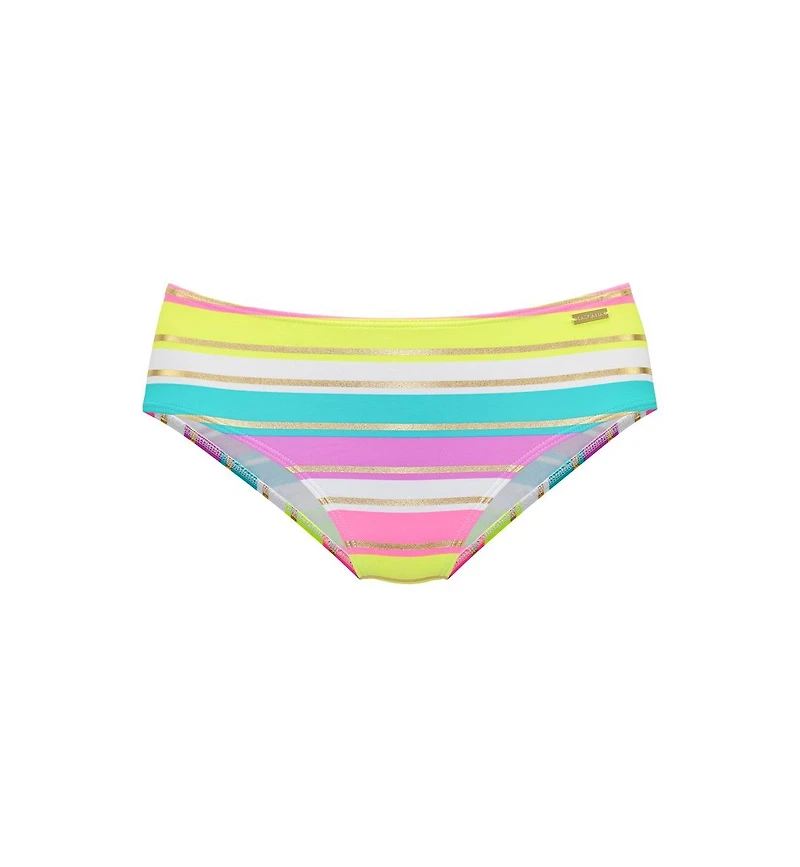 Lascana Women's Striped Mid Rise Bikini Swimsuit Bottom