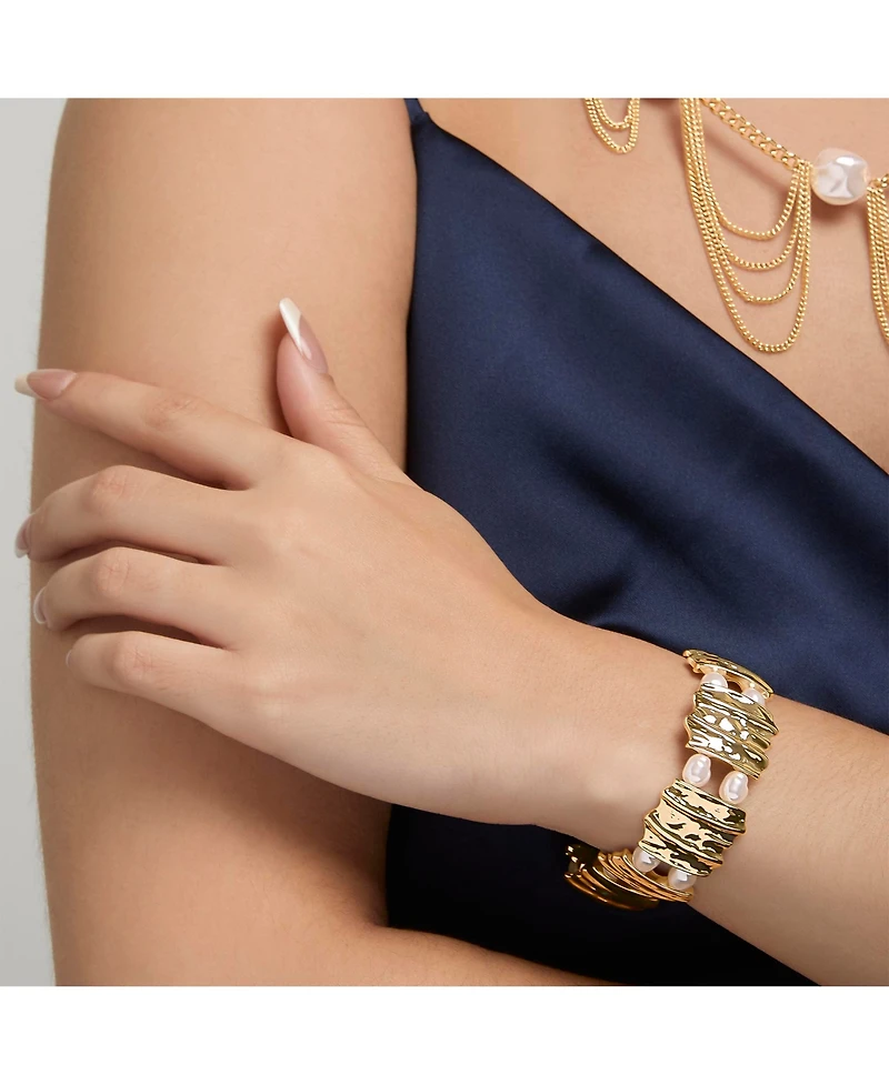Bcbg Gold-Tone Sculpted Stretch Bracelet