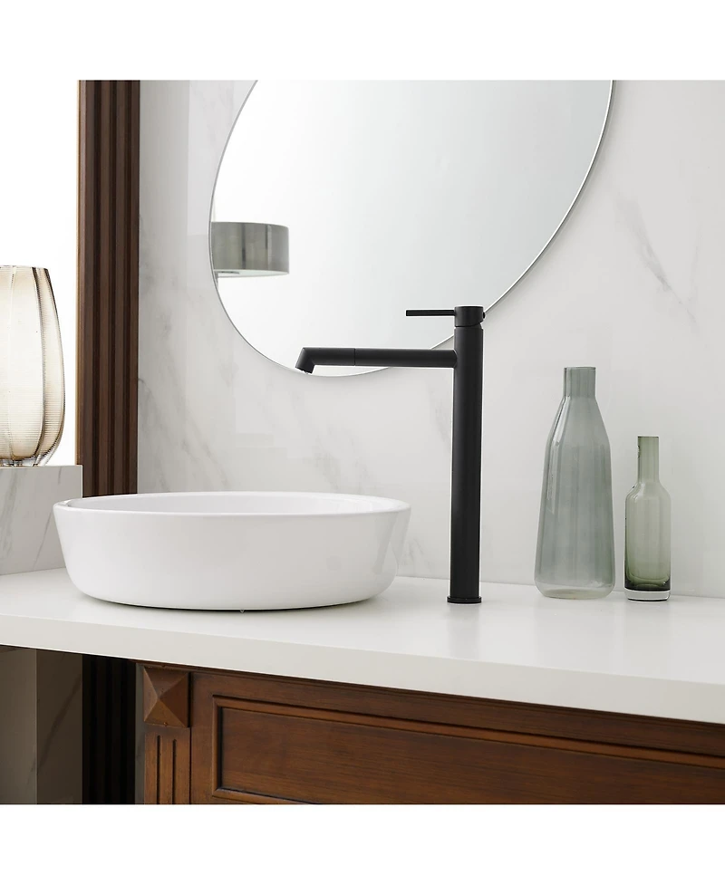 Greenspring Single Hole Single Handle Bathroom Vessel Sink Faucet With Supply Hose in Black Gold